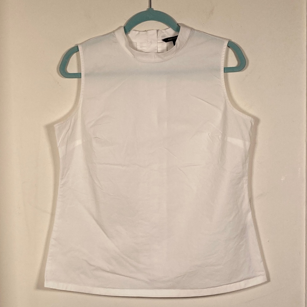 Banana Republic Mock Neck Tailored Sleevless Blouse Sz MD Business Casual Beach